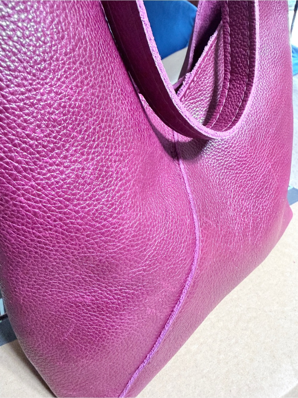 Portland Leather Naomi shoulder bag in Orchid with hide stamp Like new - Picture 11 of 16
